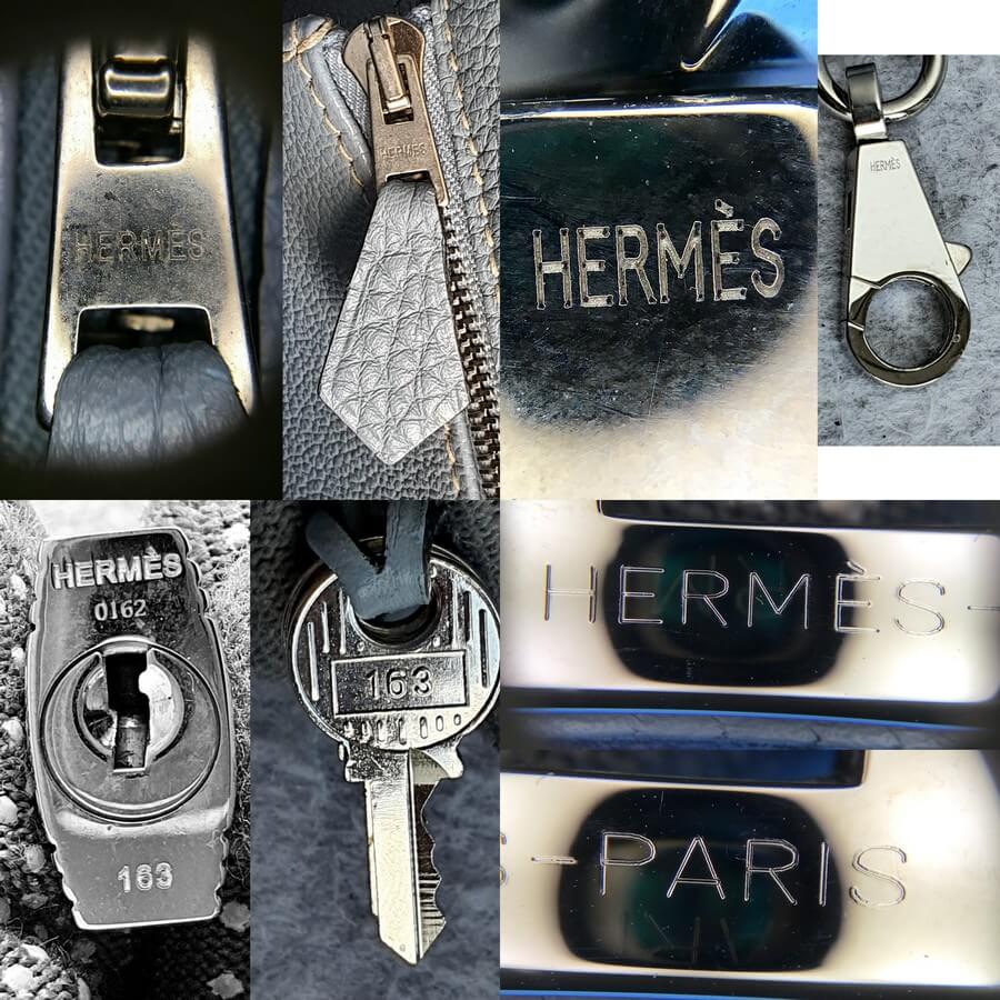 Hermes Blue Lin Clemence Leather Birkin 35 CM Hermes