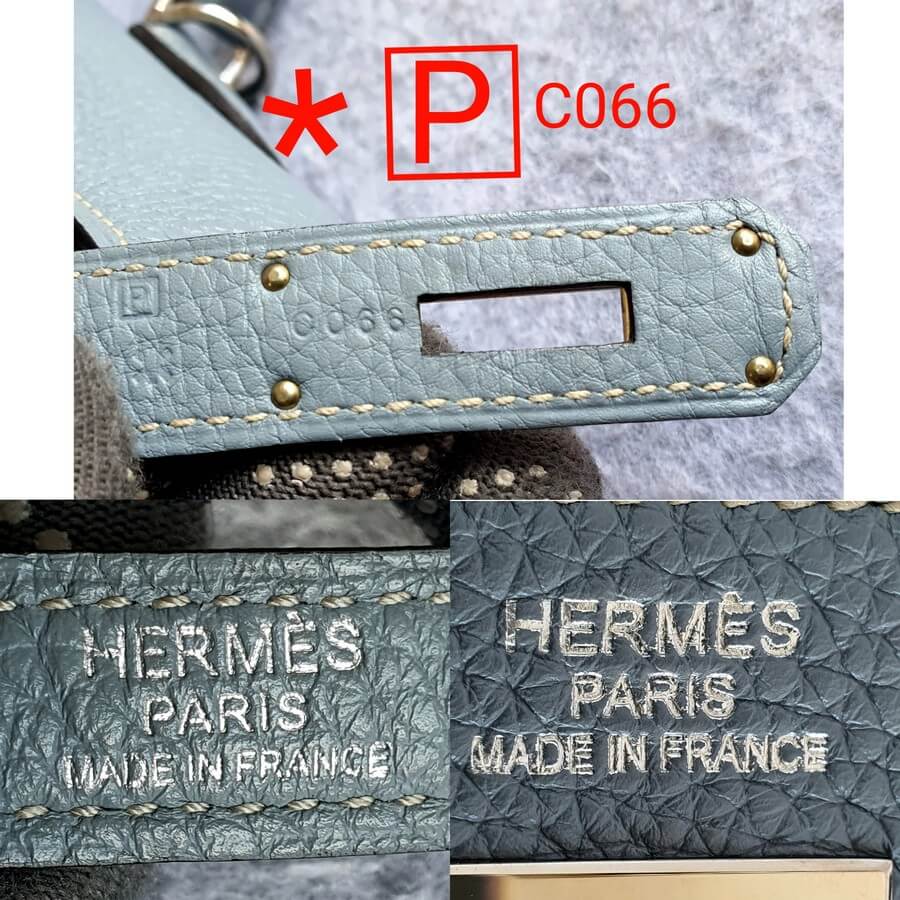 Hermes Kelly 35cm Blue-lin Clemence Leather with Palladium-Plated