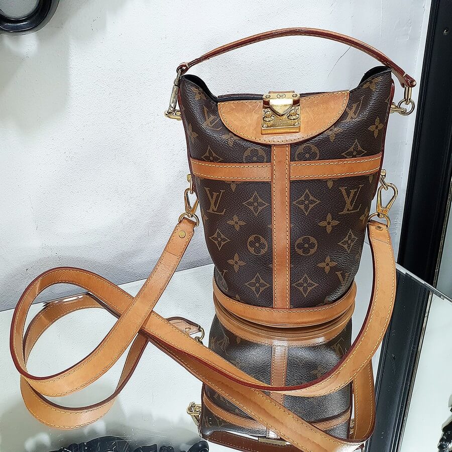 LV Duffle Bag Brown Monogram Canvas with Leather and Gold Hardware #OCTT-2