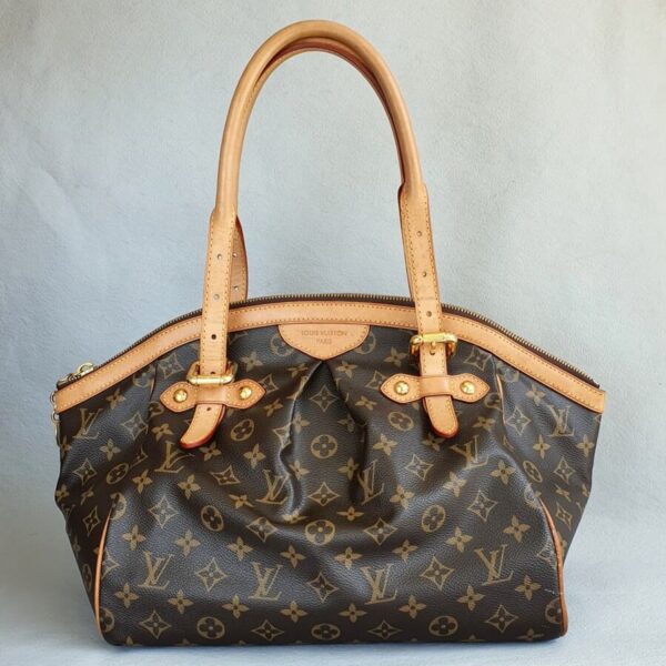 LV Tivoli GM Brown Monogram Canvas with Leather and Gold Hardware #GLOOC-1