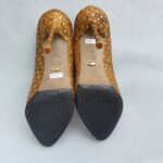 Sergio Rossi Size 37 Pumps Olive Yellow Snakeskin with Gold Hardware Shoes #OCCT-7 - Image 8