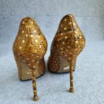 Sergio Rossi Size 37 Pumps Olive Yellow Snakeskin with Gold Hardware Shoes #OCCT-7 - Image 7