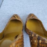 Sergio Rossi Size 37 Pumps Olive Yellow Snakeskin with Gold Hardware Shoes #OCCT-7 - Image 6