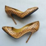 Sergio Rossi Size 37 Pumps Olive Yellow Snakeskin with Gold Hardware Shoes #OCCT-7 - Image 4