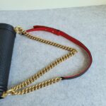 Chanel Le Boy New Medium Navy Blue Embossed Cube Lambskin with Silver/Gold Hardware #GLREO-1 - Image 21