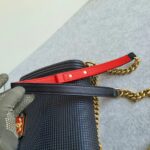 Chanel Le Boy New Medium Navy Blue Embossed Cube Lambskin with Silver/Gold Hardware #GLREO-1 - Image 22