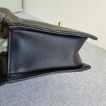 Chanel Le Boy New Medium Navy Blue Embossed Cube Lambskin with Silver/Gold Hardware #GLREO-1 - Image 9