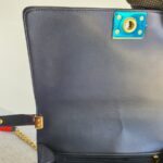 Chanel Le Boy New Medium Navy Blue Embossed Cube Lambskin with Silver/Gold Hardware #GLREO-1 - Image 26