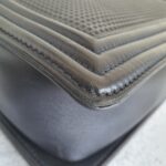 Chanel Le Boy New Medium Navy Blue Embossed Cube Lambskin with Silver/Gold Hardware #GLREO-1 - Image 16