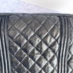 Chanel Shoulder Bag Black Calfskin with Ruthenium Hardware #TTLR-5 - Image 11