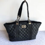 Chanel Shoulder Bag Black Calfskin with Ruthenium Hardware #TTLR-5 - Image 2