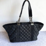 Chanel Shoulder Bag Black Calfskin with Ruthenium Hardware #TTLR-5 - Image 3