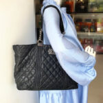 Chanel Shoulder Bag Black Calfskin with Ruthenium Hardware #TTLR-5 - Image 38