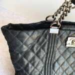 Chanel Shoulder Bag Black Calfskin with Ruthenium Hardware #TTLR-5 - Image 24