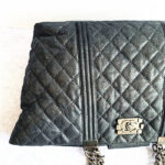 Chanel Shoulder Bag Black Calfskin with Ruthenium Hardware #TTLR-5 - Image 4