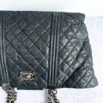 Chanel Shoulder Bag Black Calfskin with Ruthenium Hardware #TTLR-5 - Image 5