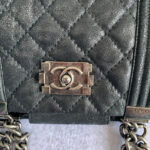 Chanel Shoulder Bag Black Calfskin with Ruthenium Hardware #TTLR-5 - Image 7