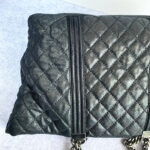 Chanel Shoulder Bag Black Calfskin with Ruthenium Hardware #TTLR-5 - Image 8