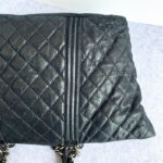 Chanel Shoulder Bag Black Calfskin with Ruthenium Hardware #TTLR-5 - Image 9