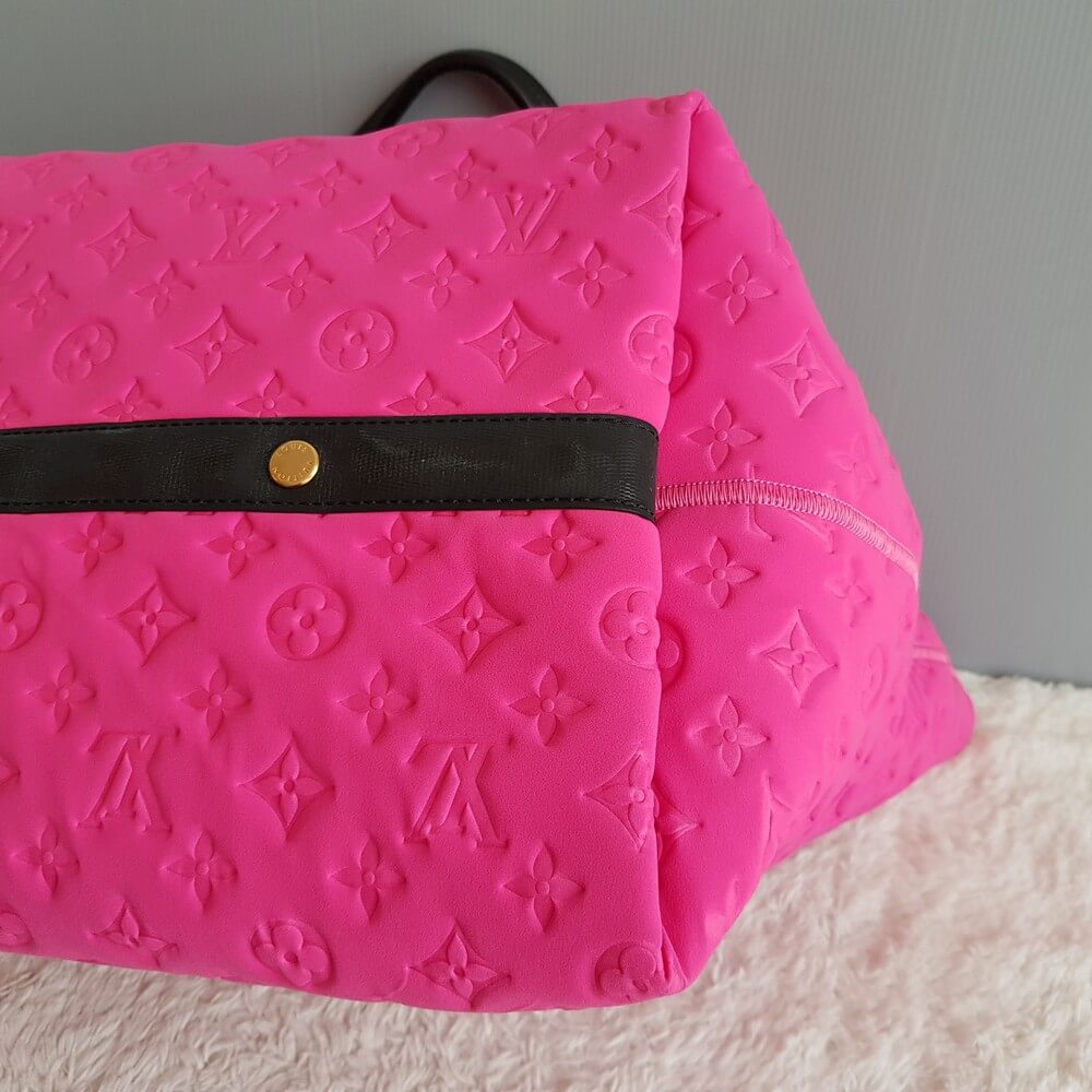 LV Scuba Bag Pink/Black Monogram Embossed Neoprene /Leather and