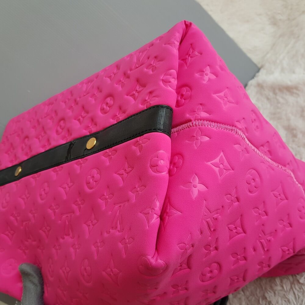 LV Scuba Bag Pink/Black Monogram Embossed Neoprene /Leather and
