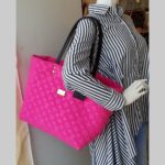 LV Scuba Bag Pink/Black Monogram Embossed Neoprene /Leather and Gold Hardware #SOUR-2 - Image 3