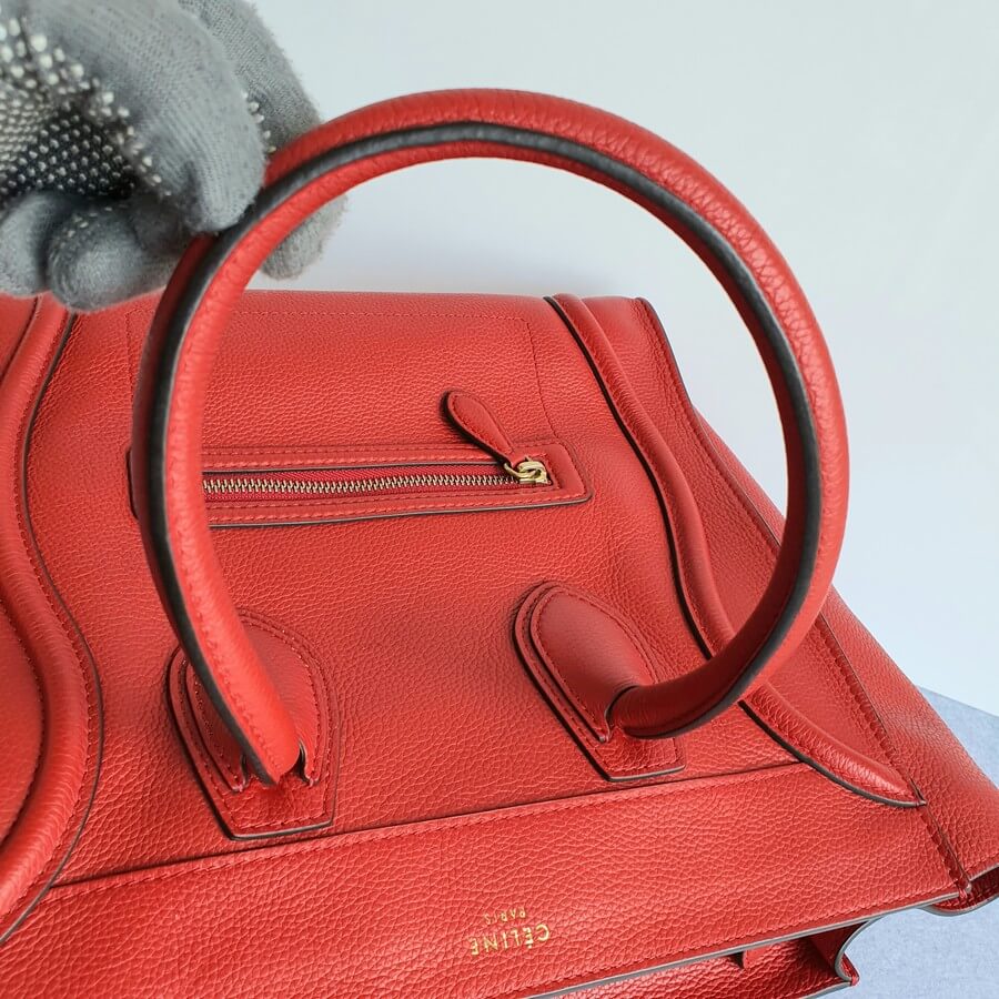 Celine mini hot sale luggage red