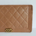 Chanel Boy Flap Wallet Champagne Calf Leather with Gold Hardware #OKST-1 - Image 4