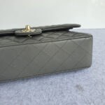 Chanel Medium Double Flap Grey Lambskin with Gold Hardware #OKTU-1 - Image 9