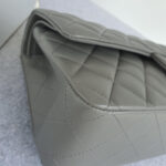 Chanel Medium Double Flap Grey Lambskin with Gold Hardware #OKTU-1 - Image 10