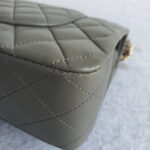 Chanel Medium Double Flap Grey Lambskin with Gold Hardware #OKTU-1 - Image 12