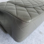 Chanel Medium Double Flap Grey Lambskin with Gold Hardware #OKTU-1 - Image 13