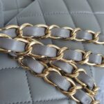 Chanel Medium Double Flap Grey Lambskin with Gold Hardware #OKTU-1 - Image 24