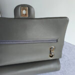 Chanel Medium Double Flap Grey Lambskin with Gold Hardware #OKTU-1 - Image 15