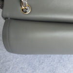 Chanel Medium Double Flap Grey Lambskin with Gold Hardware #OKTU-1 - Image 16