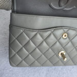 Chanel Medium Double Flap Grey Lambskin with Gold Hardware #OKTU-1 - Image 20