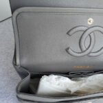 Chanel Medium Double Flap Grey Lambskin with Gold Hardware #OKTU-1 - Image 18