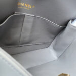 Chanel Medium Double Flap Grey Lambskin with Gold Hardware #OKTU-1 - Image 33