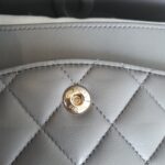 Chanel Medium Double Flap Grey Lambskin with Gold Hardware #OKTU-1 - Image 22