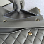 Chanel Medium Double Flap Grey Lambskin with Gold Hardware #OKTU-1 - Image 27