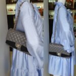 Chanel Medium Double Flap Grey Lambskin with Gold Hardware #OKTU-1 - Image 39