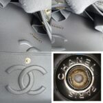 Chanel Medium Double Flap Grey Lambskin with Gold Hardware #OKTU-1 - Image 26
