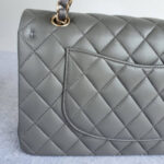 Chanel Medium Double Flap Grey Lambskin with Gold Hardware #OKTU-1 - Image 4