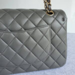 Chanel Medium Double Flap Grey Lambskin with Gold Hardware #OKTU-1 - Image 5