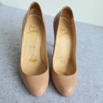 Christian Louboutin SZ38.5 Pumps Nude Leather Shoes #OKUO-11 - Image 2