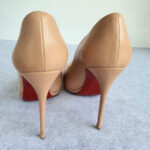Christian Louboutin SZ38.5 Pumps Nude Leather Shoes #OKUO-11 - Image 7