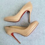 Christian Louboutin SZ38.5 Pumps Nude Leather Shoes #OKUO-11 - Image 4