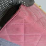 Escada Vintage Bag Pink Suede Leather with Gold Hardware #GLRUE-4 - Image 9