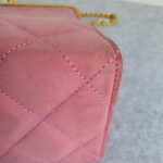 Escada Vintage Bag Pink Suede Leather with Gold Hardware #GLRUE-4 - Image 10