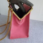 Escada Vintage Bag Pink Suede Leather with Gold Hardware #GLRUE-4 - Image 6